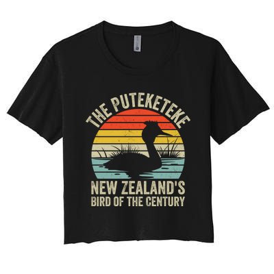 The Puteketeke New ZealandS Bird Of The Century Women's Crop Top Tee