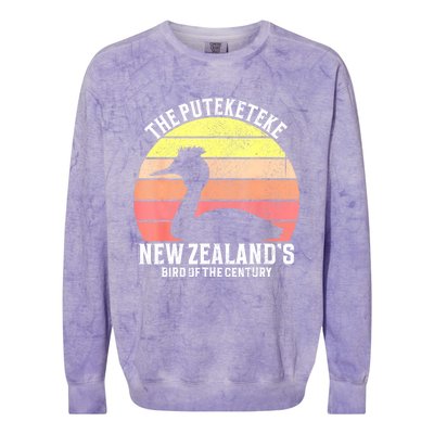 The Puteketeke New ZealandS Bird Of The Century Colorblast Crewneck Sweatshirt