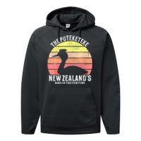 The Puteketeke New ZealandS Bird Of The Century Performance Fleece Hoodie