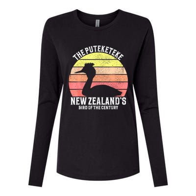 The Puteketeke New ZealandS Bird Of The Century Womens Cotton Relaxed Long Sleeve T-Shirt