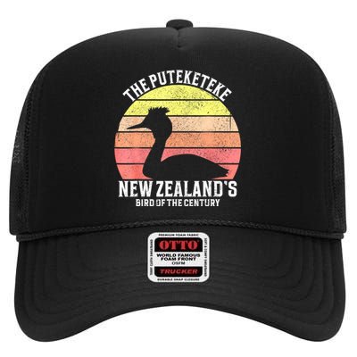 The Puteketeke New ZealandS Bird Of The Century High Crown Mesh Back Trucker Hat