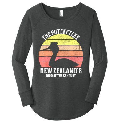 The Puteketeke New ZealandS Bird Of The Century Women's Perfect Tri Tunic Long Sleeve Shirt