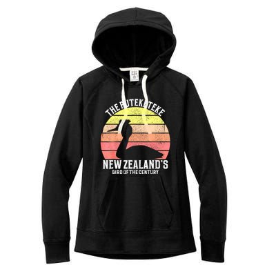 The Puteketeke New ZealandS Bird Of The Century Women's Fleece Hoodie