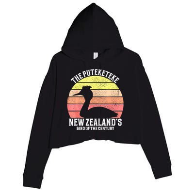 The Puteketeke New ZealandS Bird Of The Century Crop Fleece Hoodie