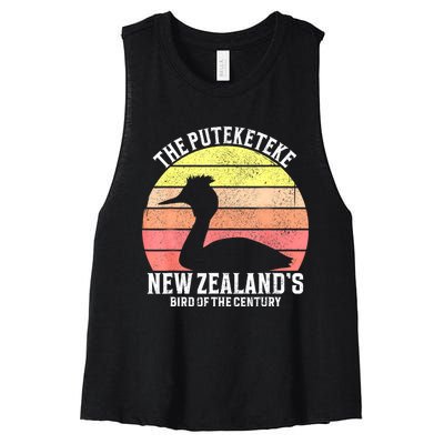 The Puteketeke New ZealandS Bird Of The Century Women's Racerback Cropped Tank