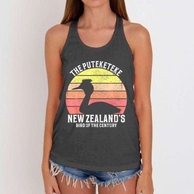 The Puteketeke New ZealandS Bird Of The Century Women's Knotted Racerback Tank