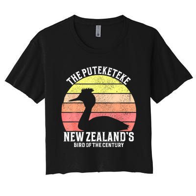 The Puteketeke New ZealandS Bird Of The Century Women's Crop Top Tee