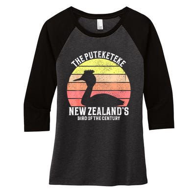 The Puteketeke New ZealandS Bird Of The Century Women's Tri-Blend 3/4-Sleeve Raglan Shirt