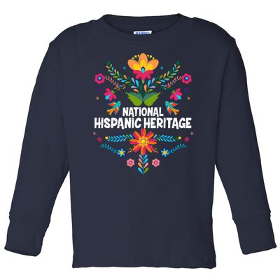 Traditional Pattern National Hispanic Heritage Month Toddler Long Sleeve Shirt