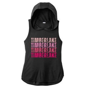 Timberlake Personalized Name I Love Timberlake Ladies PosiCharge Tri-Blend Wicking Draft Hoodie Tank