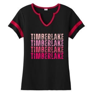 Timberlake Personalized Name I Love Timberlake Ladies Halftime Notch Neck Tee