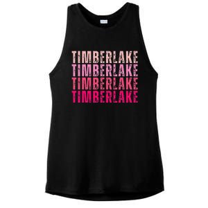 Timberlake Personalized Name I Love Timberlake Ladies PosiCharge Tri-Blend Wicking Tank