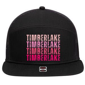 Timberlake Personalized Name I Love Timberlake 7 Panel Mesh Trucker Snapback Hat