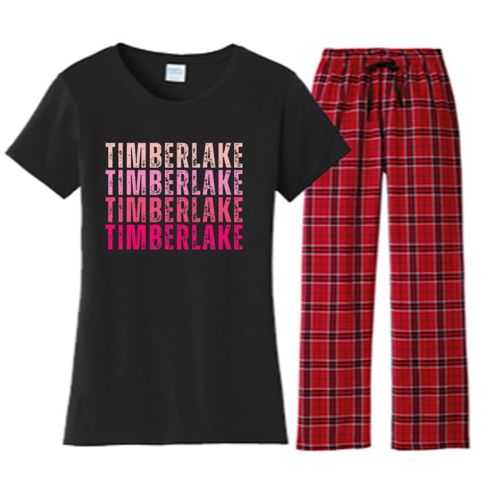 Timberlake Personalized Name I Love Timberlake Women's Flannel Pajama Set