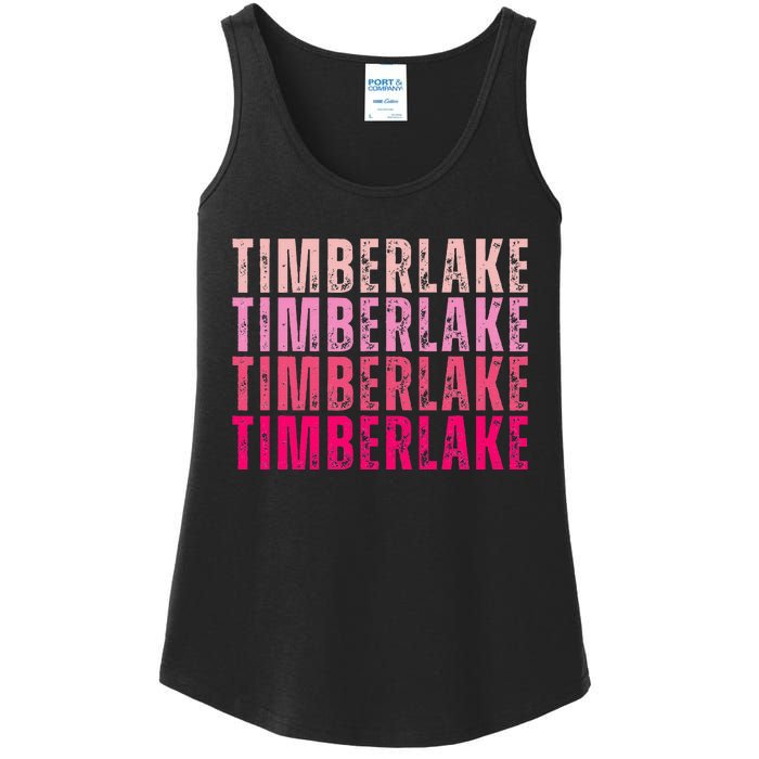 Timberlake Personalized Name I Love Timberlake Ladies Essential Tank