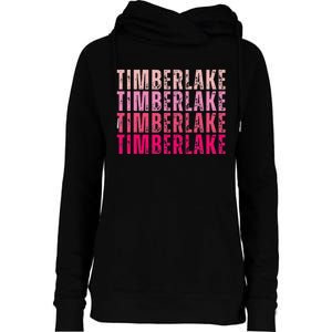 Timberlake Personalized Name I Love Timberlake Womens Funnel Neck Pullover Hood