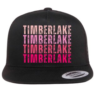 Timberlake Personalized Name I Love Timberlake Flat Bill Trucker Hat