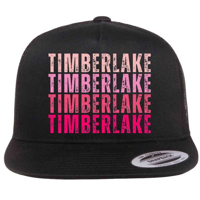 Timberlake Personalized Name I Love Timberlake Flat Bill Trucker Hat