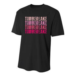 Timberlake Personalized Name I Love Timberlake Youth Performance Sprint T-Shirt