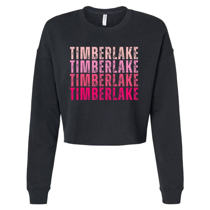 Timberlake Personalized Name I Love Timberlake Cropped Pullover Crew