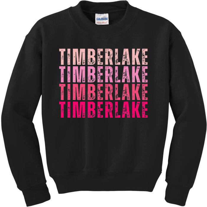 Timberlake Personalized Name I Love Timberlake Kids Sweatshirt