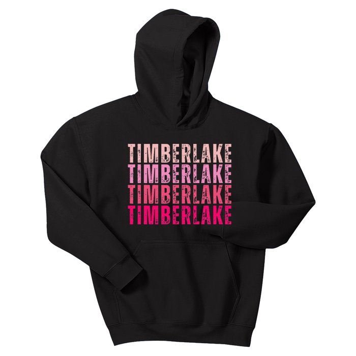 Timberlake Personalized Name I Love Timberlake Kids Hoodie