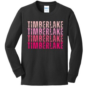 Timberlake Personalized Name I Love Timberlake Kids Long Sleeve Shirt