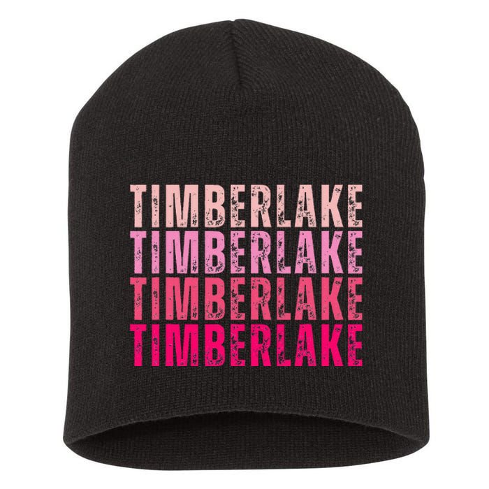 Timberlake Personalized Name I Love Timberlake Short Acrylic Beanie