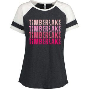 Timberlake Personalized Name I Love Timberlake Enza Ladies Jersey Colorblock Tee