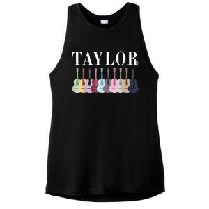 Taylor Personalized Name I Love Taylor Ladies PosiCharge Tri-Blend Wicking Tank