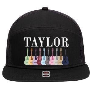 Taylor Personalized Name I Love Taylor 7 Panel Mesh Trucker Snapback Hat