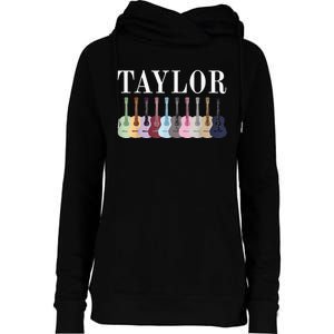 Taylor Personalized Name I Love Taylor Womens Funnel Neck Pullover Hood