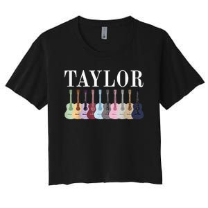 Taylor Personalized Name I Love Taylor Women's Crop Top Tee