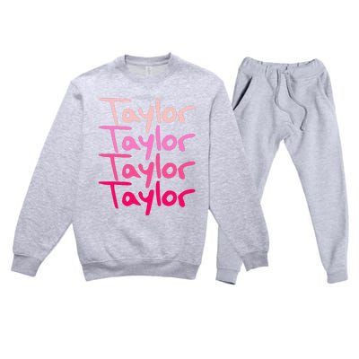 T.aylor Personalized Name Premium Crewneck Sweatsuit Set