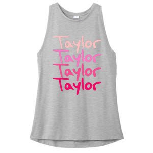 T.aylor Personalized Name Ladies PosiCharge Tri-Blend Wicking Tank