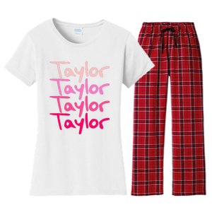 T.aylor Personalized Name Women's Flannel Pajama Set