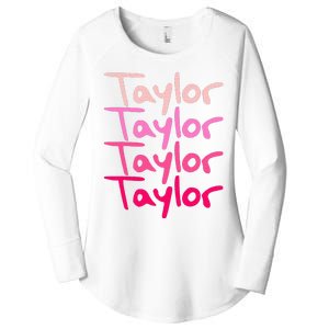 T.aylor Personalized Name Women's Perfect Tri Tunic Long Sleeve Shirt