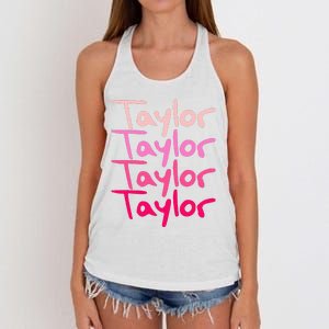 T.aylor Personalized Name Women's Knotted Racerback Tank