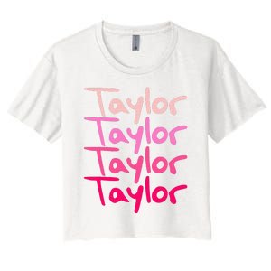 T.aylor Personalized Name Women's Crop Top Tee