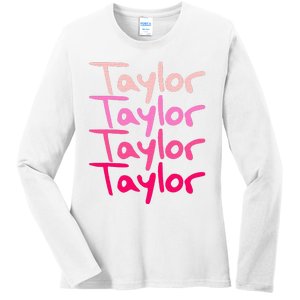 T.aylor Personalized Name Ladies Long Sleeve Shirt