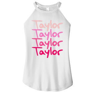 T.aylor Personalized Name Women's Perfect Tri Rocker Tank