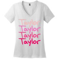 T.aylor Personalized Name Women's V-Neck T-Shirt