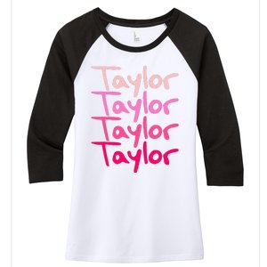 T.aylor Personalized Name Women's Tri-Blend 3/4-Sleeve Raglan Shirt