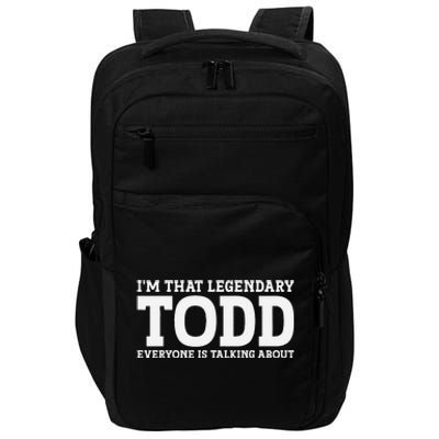 Todd Personal Name First Name Funny Todd Impact Tech Backpack