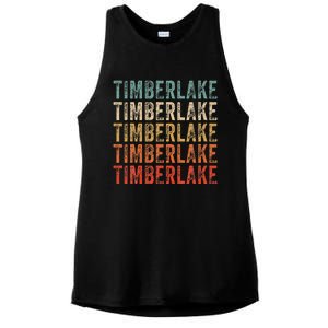 Timberlake Personalized Name I Love Timberlake Ladies PosiCharge Tri-Blend Wicking Tank