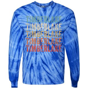 Timberlake Personalized Name I Love Timberlake Tie-Dye Long Sleeve Shirt