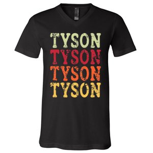 Tyson Personalized Name Retro 2024 V-Neck T-Shirt