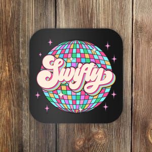 Taylor Personalized Name I Love Taylor Girl Groovy 70s Disco Coaster