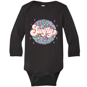 Taylor Personalized Name I Love Taylor Girl Groovy 70s Disco Baby Long Sleeve Bodysuit