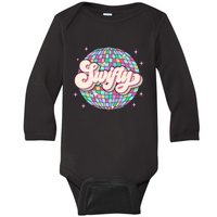 Taylor Personalized Name I Love Taylor Girl Groovy 70s Disco Baby Long Sleeve Bodysuit